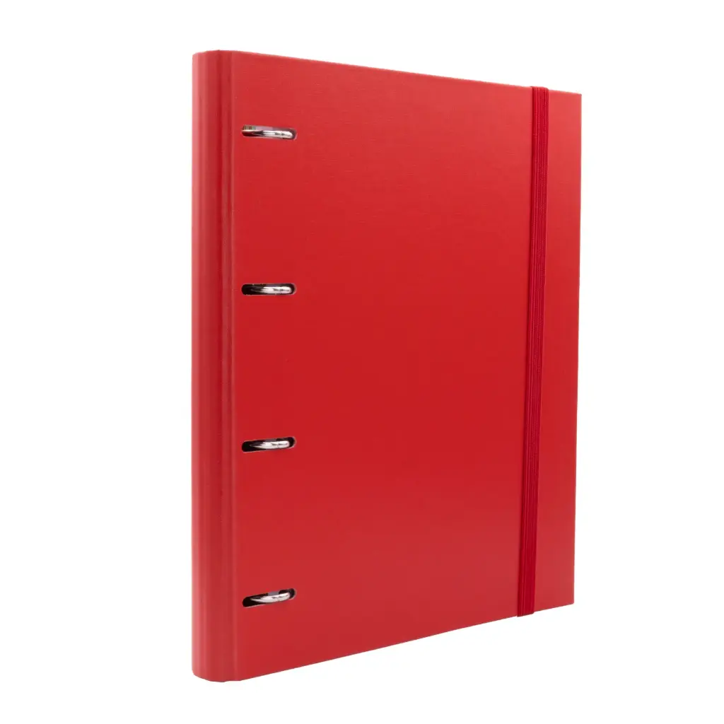 CARPEBLOCK 4 ANILLAS RAYLU PAPER A4  ROJO 