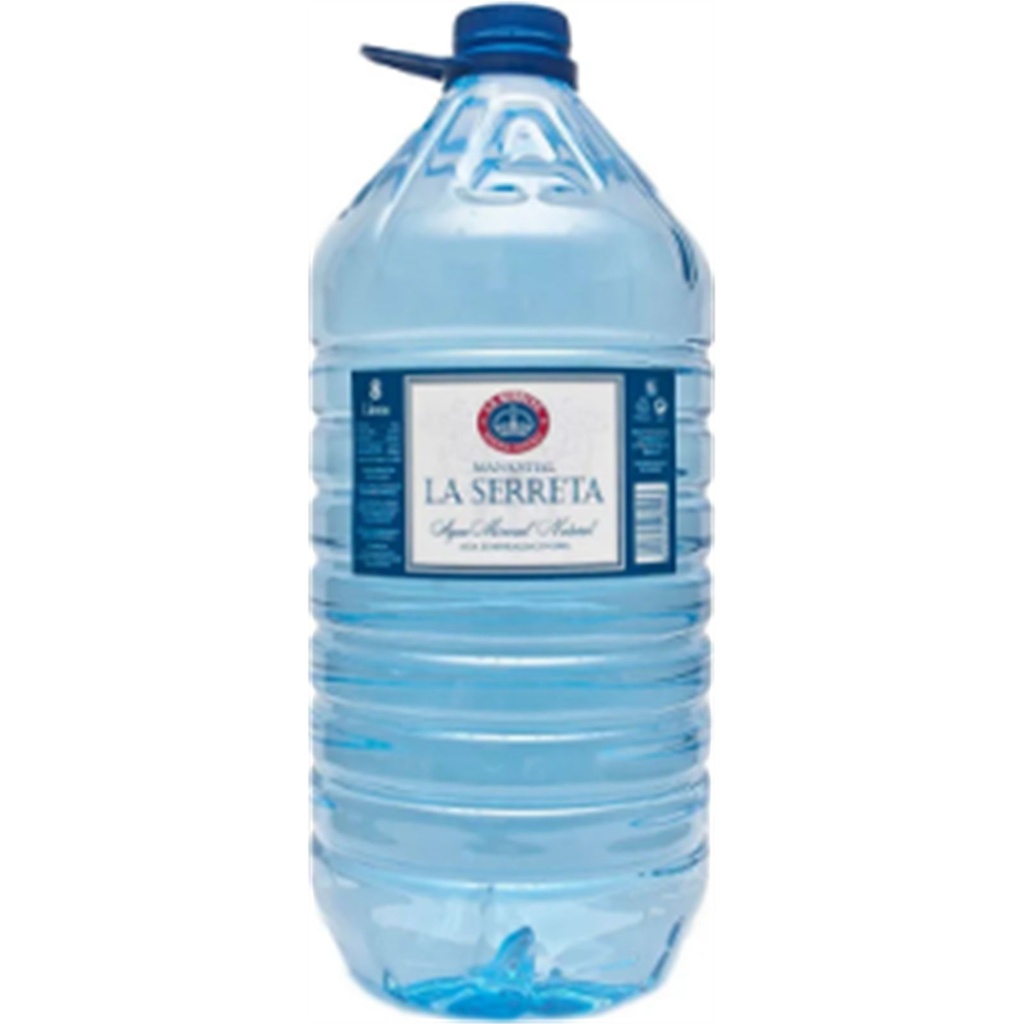 AGUA MINERAL NATURAL LA SERRETA – 8 LITROS GARRAFA INDIVIDUAL