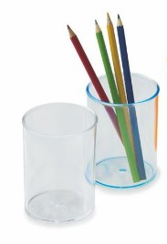 CUBILETE PORTALAPICES TRANSPARENTE OPACO FAIBO  PLÁSTICO 100% RECICLABLE