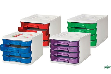 FICHERO DE SOBREMESA FAIBO 4 CAJONES – 285×375×230 MM – COLOR VERDE