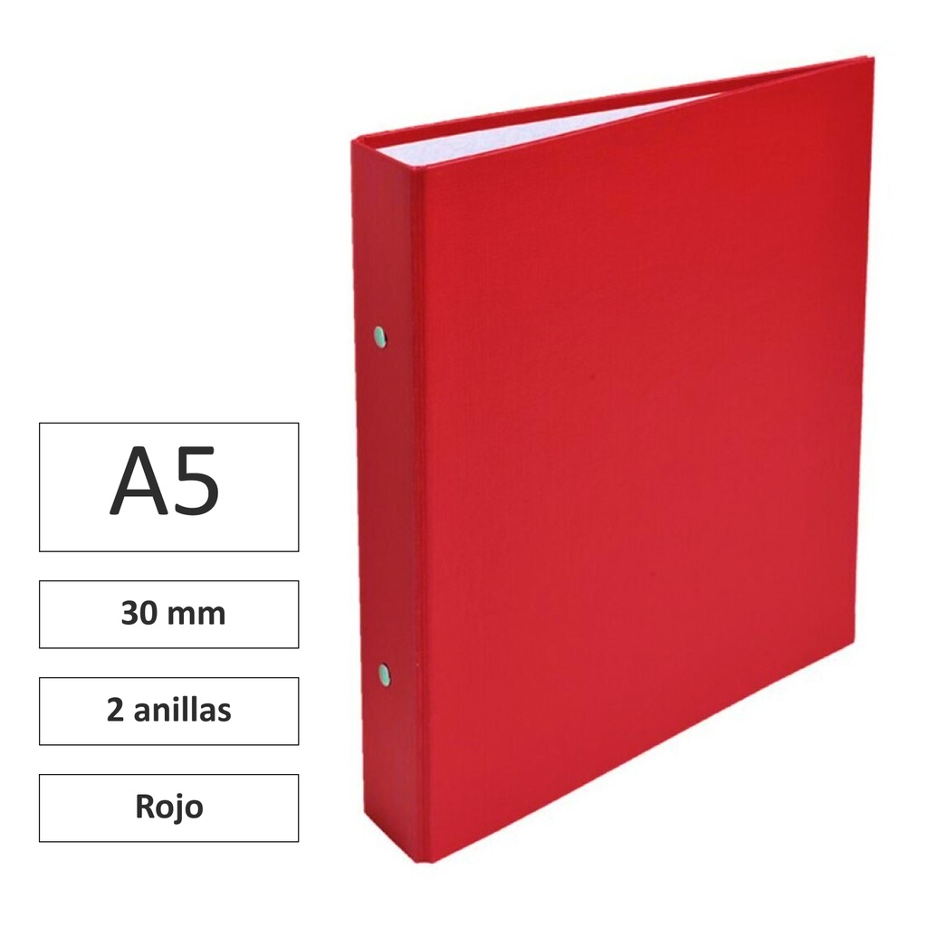 CARPETA A5 EXACOMPTA 2 ANILLAS 30MM ROJO