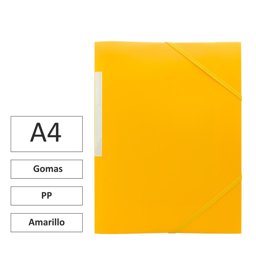 CARPETA A4 GOMAS SOLAPAS PP AMARILLO