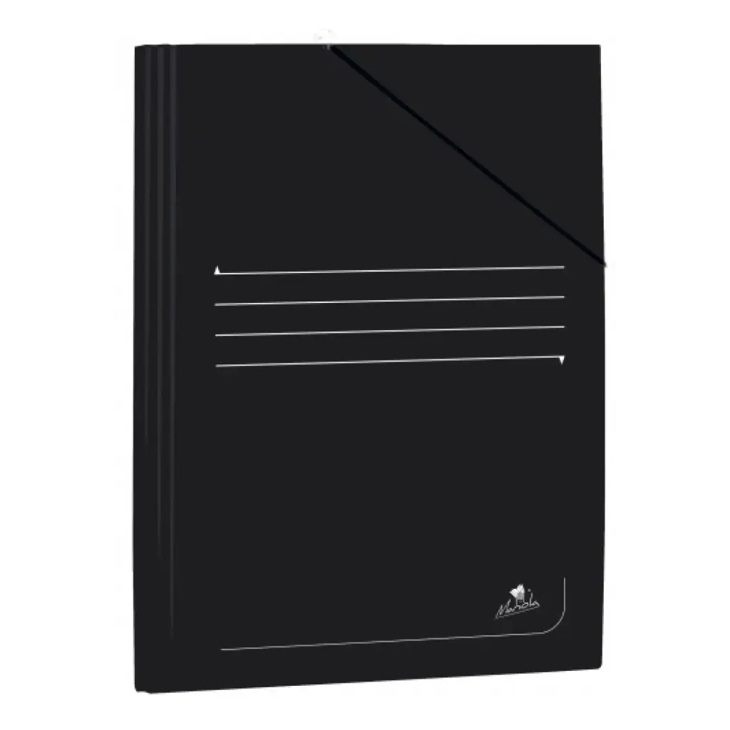 CARPETA A4+ CON GOMAS Y SOLAPAS (NEGRO) · CARTÓN 400 g 