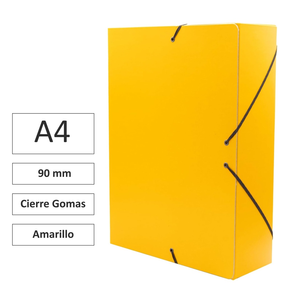 CARPETA PROYECTO RAYLU PAPER A4 LOMO 90 MM AMARILLO CIERRE CON GOMAS 