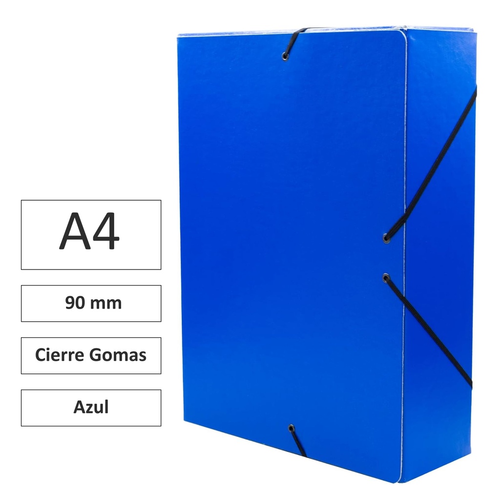 CARPETA PROYECTO RAYLU PAPER A4 LOMO 90 MM AZUL CIERRE CON GOMAS 