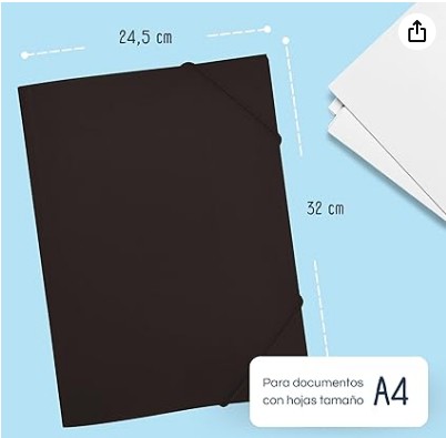 CARPETA RAYLU PAPER A4 CON GOMAS Y SOLAPAS HUMO · PP 100% RECICLABLE · LOMO 4 CM APROX. · CAPACIDAD 50 HOJAS