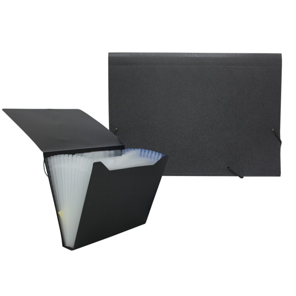 INGRAF OFFICE CARPETA OPACO FUELLE 13 COMPARTIMENTOS HUMO (A4)