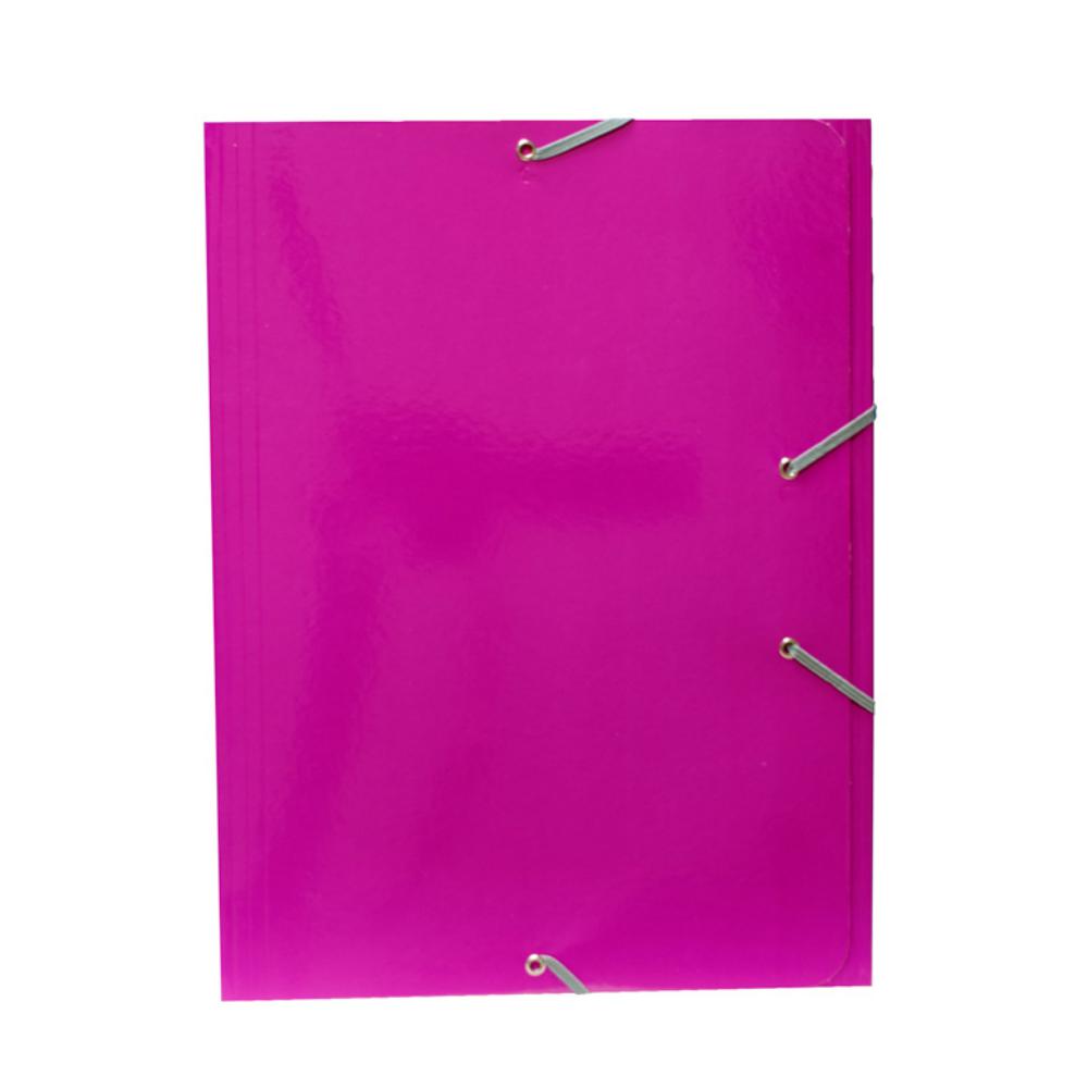 CARPETA MARIOLA CARTON A4+ CON GOMAS Y SOLAPAS FUCSIA 