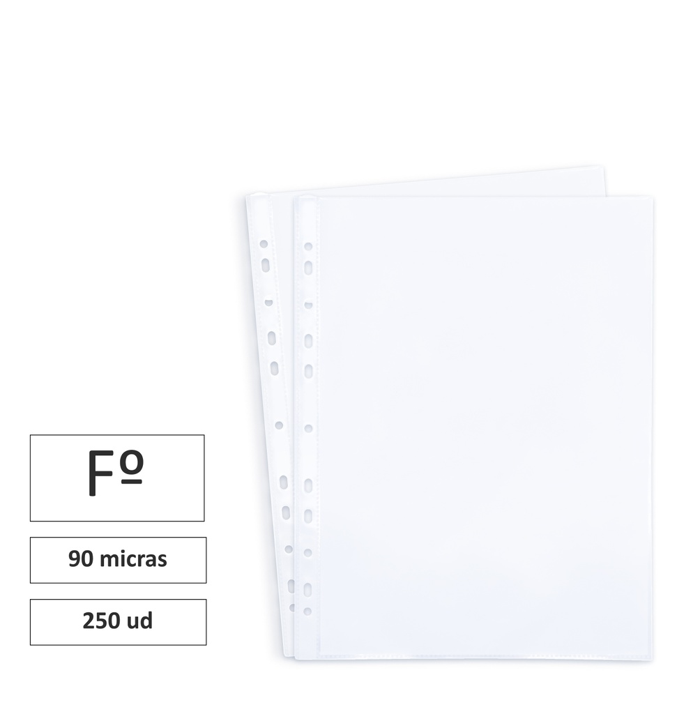 FUNDAS MULTITALADRO FOLIO 90 MICRAS PAQUETES DE 10