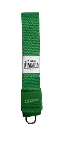 CINTA PLANA PORTANOMBRES  VERDE 5UDS – LANYARD CON SEGURIDAD Y GANCHO METÁLICO