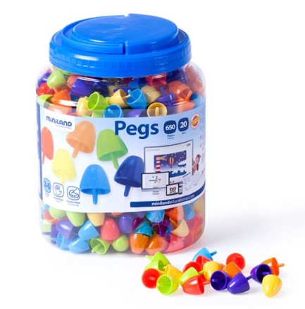 PEGS 20 MM – 650 PIEZAS COLORES BRILLANTES