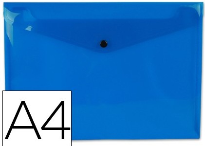 SOBRE PORTADOCUMENTOS POLIPROPILENO CON BROCHE A4 AZUL 
