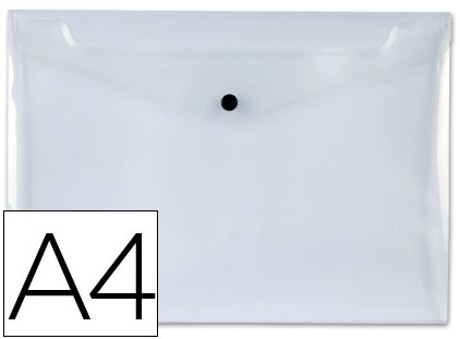 SOBRE PORTADOCUMENTOS POLIPROPILENO CON BROCHE A4 TRANSPARENTE 