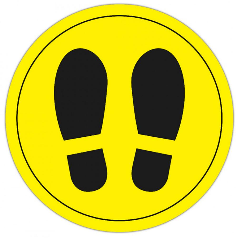 CÍRCULO DE SEÑALIZACIÓN PARA SUELO PVC Ø 30 CM – AMARILLO/NEGRO (REF. 18597)