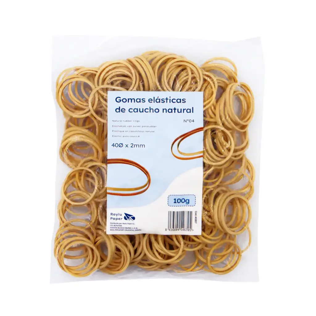 ANILLOS DE CAUCHO Nº04 RAYLU BOLSA 100 GRAMOS