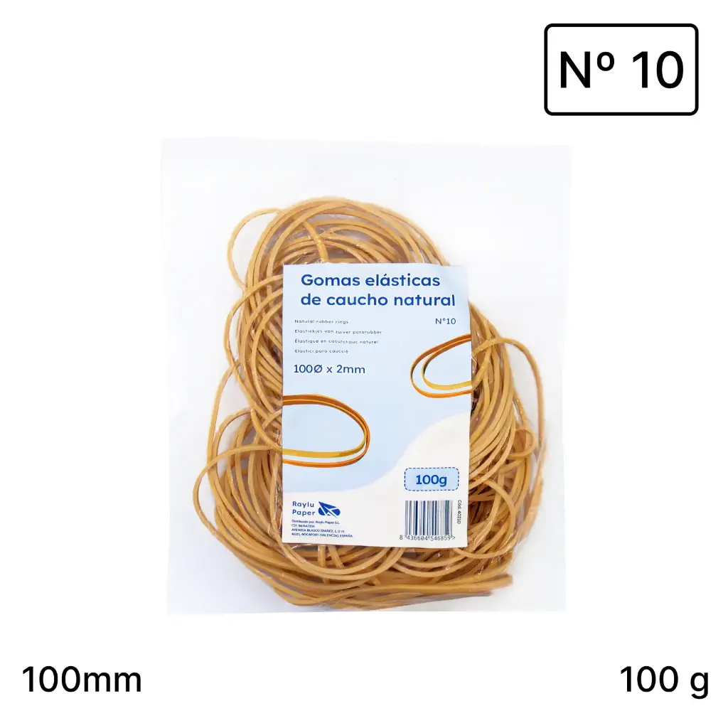 ANILLOS DE CAUCHO Nº10 RAYLU– BOLSA 100 GRAMOS