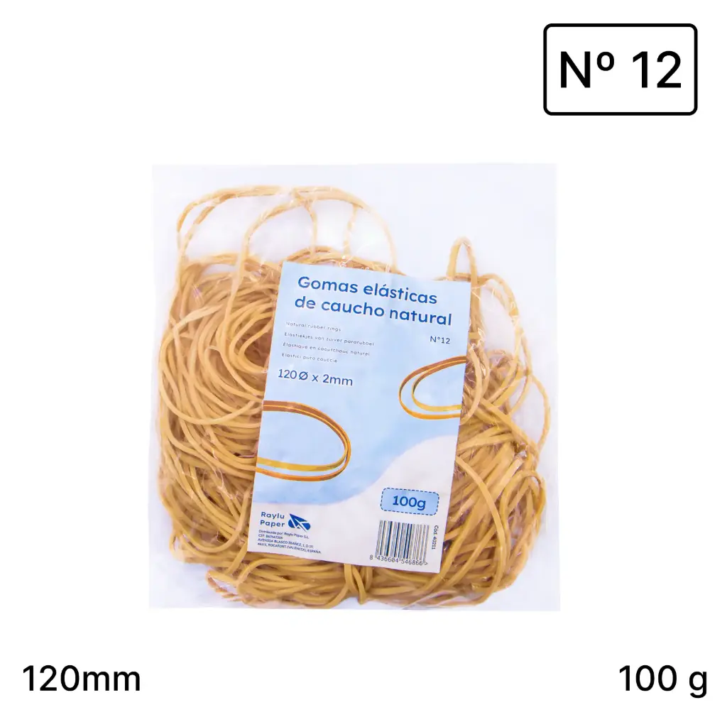 ANILLOS DE CAUCHO Nº12 RAYLU– BOLSA 100 GRAMOS