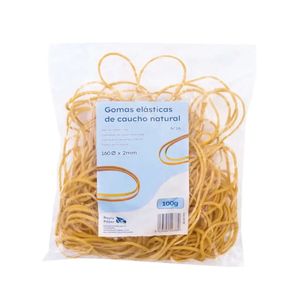ANILLOS DE CAUCHO Nº16 RAYLU BOLSA 100 GRAMOS