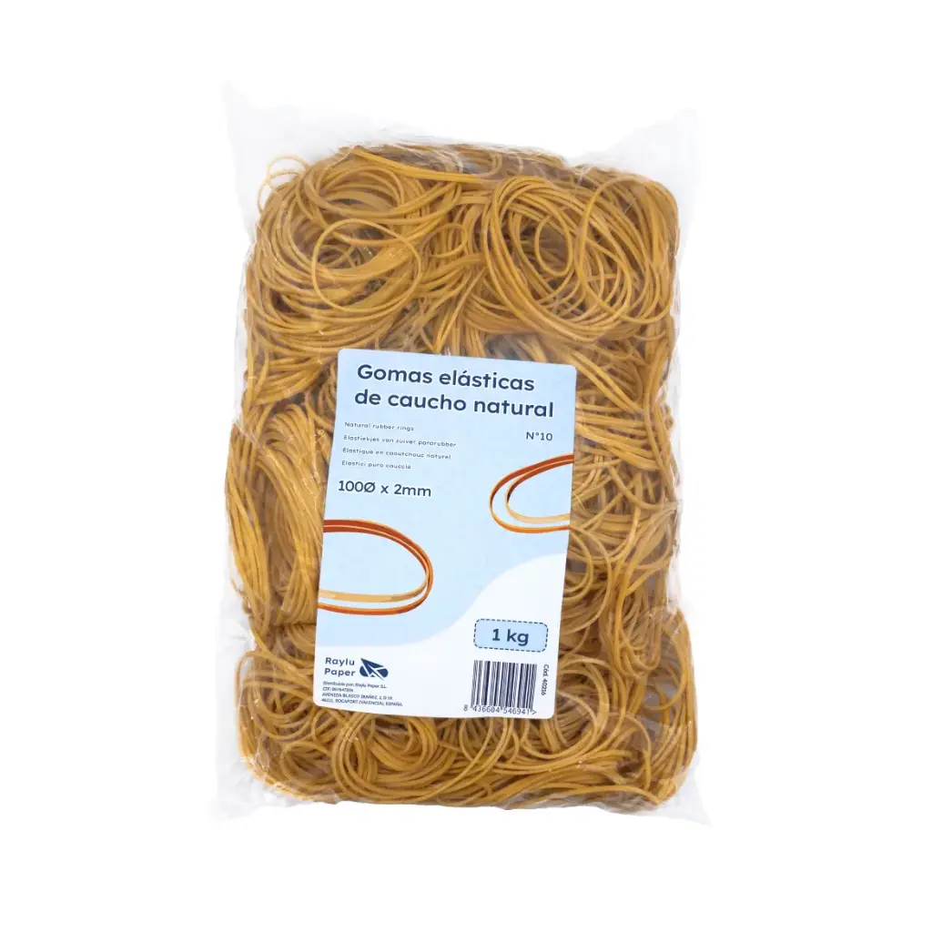 BANDAS ELASTICAS CAUCHO RAYLU  Nº10 100X10MM BOLSA 1 KILO