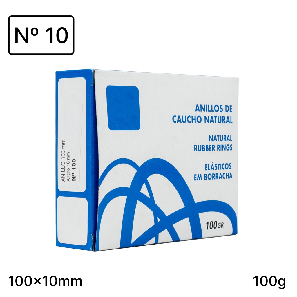 BANDAS ELASTICAS CAUCHO RAYLU  Nº10 100X10MM BOLSA 100 GRAMOS
