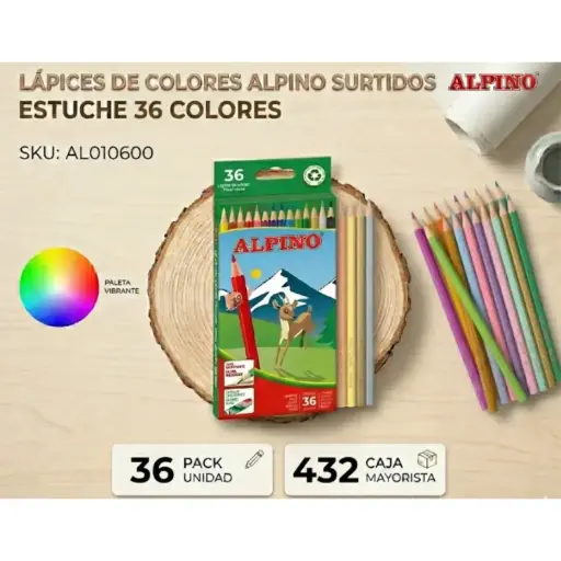 [649796] LÁPICES DE COLORES ALPINO ESTUCHE 36 COLORES