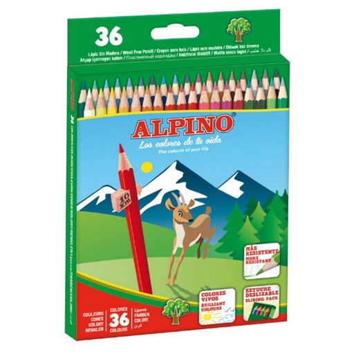 [649796] LÁPICES DE COLORES ALPINO SURTIDOS – ESTUCHE 36 COLORES