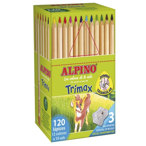 [649446] LÁPICES DE COLORES ALPINO TRIMAX SURTIDOS – ECONOMY PACK CLASSPACK 120 COLORES