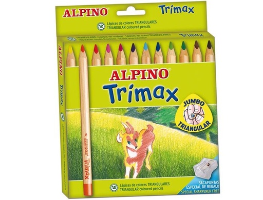 [650169] LÁPICES DE COLORES ALPINO TRIMAX SURTIDOS – ESTUCHE 12 COLORES