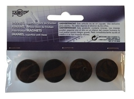 [700233] IMANES MULTIUSO REDONDOS 20 MM NEGRO FAIBO – BLÍSTER 4 UD