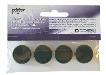 [700235] IMANES MULTIUSO REDONDOS 20 MM VERDE FAIBO – BLÍSTER 4 UD
