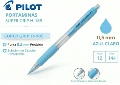 [119333] PORTAMINAS PILOT SUPER GRIP AZUL CLARO 0,5MM