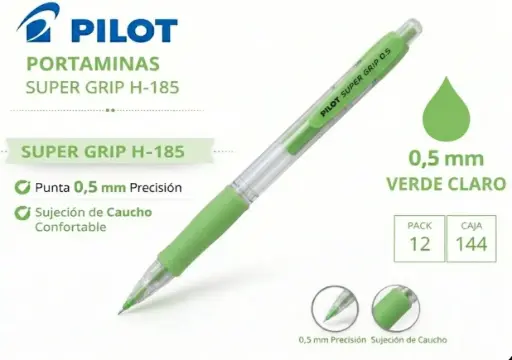 [119330] PORTAMINAS PILOT SUPER GRIP VERDE CLARO 0,5MM