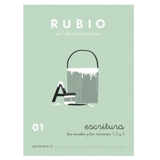 [630317] CUADERNO RUBIO 01 ESCRITURA – VOCAL O·I·U Y NÚMEROS 1–3 · A5, 20 PÁGINAS, +3 AÑOS