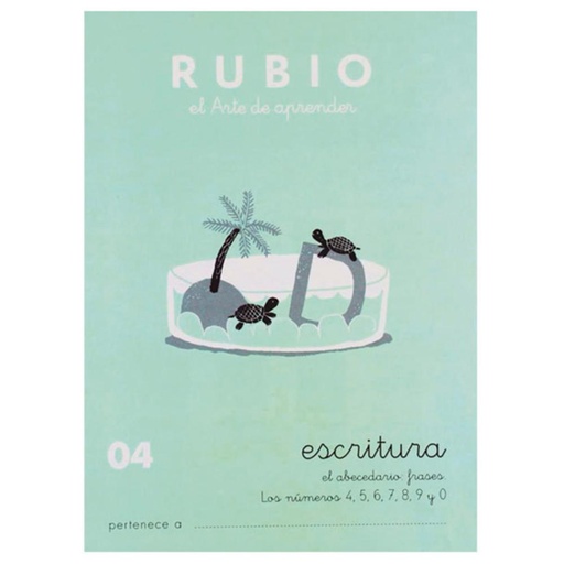 [630320] CUADERNO RUBIO 04 ESCRITURA – ABECEDARIO, FRASES Y NÚMEROS 1–7 (+4 AÑOS)