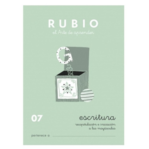 [630323] CUADERNO RUBIO 07 ESCRITURA – RECAPITULACIÓN E INICIACIÓN A MAYÚSCULAS (A5, 20 PÁGINAS, +5 AÑOS)