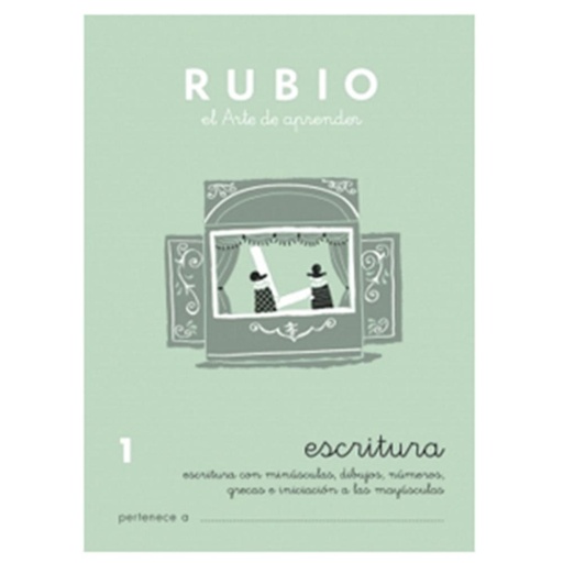 [630327] CUADERNO RUBIO 1 ESCRITURA – MINÚSCULAS, NÚMEROS, GRECAS E INICIACIÓN A MAYÚSCULAS (+5 AÑOS) · A5, 20 PÁGINAS
