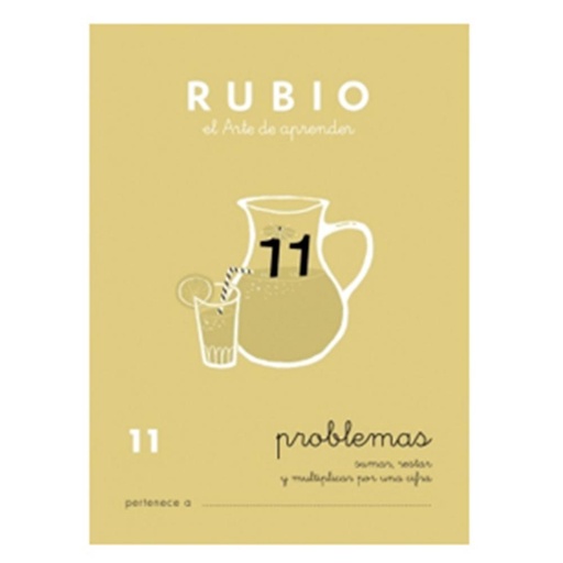 [630307] CUADERNO RUBIO 11 PROBLEMAS – SUMAS, RESTAS Y MULTIPLICACIONES POR UNA CIFRA (A5, 20 PÁGINAS, COLOR)
