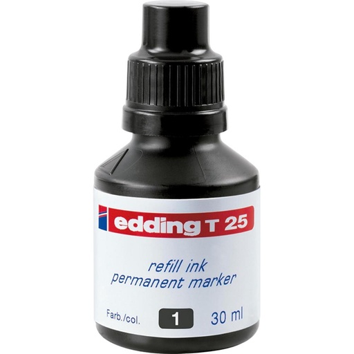[080303] TINTA EEDING NEGRA T-25 PARA ROTULADOR EDDING 25 ML