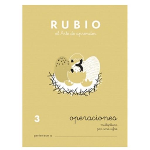 [630295] CUADERNO RUBIO 3 OPERACIONES – MULTIPLICACIONES POR UNA CIFRA (A5, 20 PÁGINAS, COLOR)