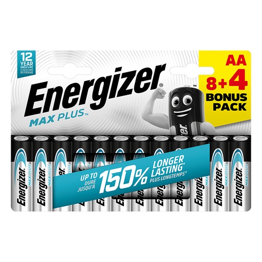 [221453] PILAS ENERGIZER ALCALINAS MAX PLUS AA – PACK 12 UNIDADES
