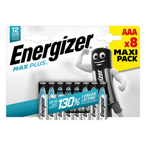 [221450] PILAS ENERGIZER MAX PLUS AAA (LR03) – 8 UNIDADES – MAXI PACK