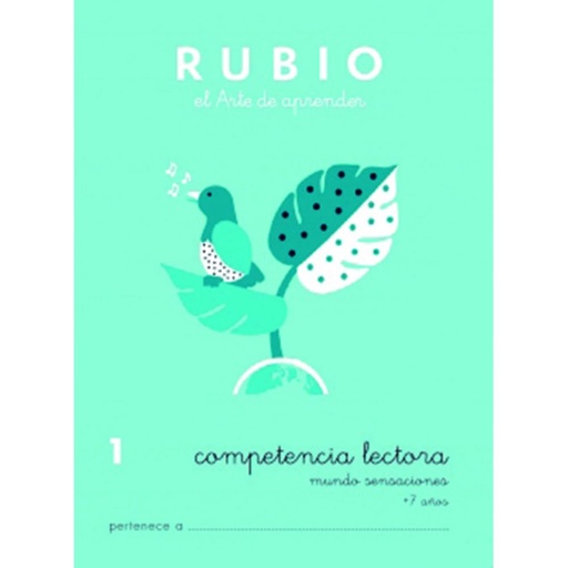 [630642] CUADERNO RUBIO COMPETENCIA LECTORA 1 – MUNDO SENSACIONES (+7 AÑOS) · A5, 44 PÁGINAS, CON SOLUCIONARIO