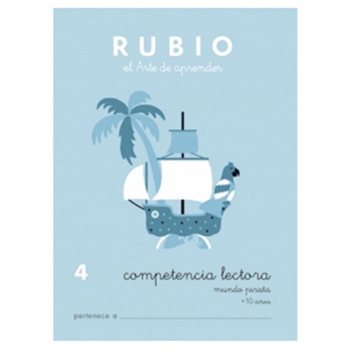 [630645] CUADERNO RUBIO COMPETENCIA LECTORA 4 – MUNDO PIRATA (+10 AÑOS) · A5, 44 PÁGINAS, CON SOLUCIONARIO