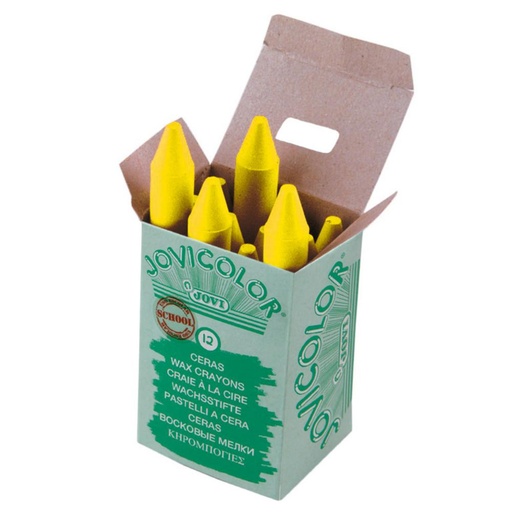 [649414] CERAS JOVICOLOR AMARILLO · ESTUCHE 12 UDS · NO MANCHAN · SIN OLORES · MUY RESISTENTES · TRAZO SUAVE
