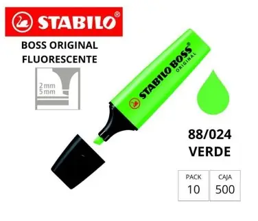 [080243] MARCADOR FLUORESCENTE STABILO BOSS 70–VERDE