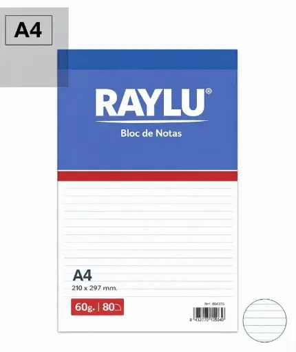 [001977] BLOC NOTAS MICROPERFORADO A4 60 GAMOS 80 HOJAS HORIZONTAL