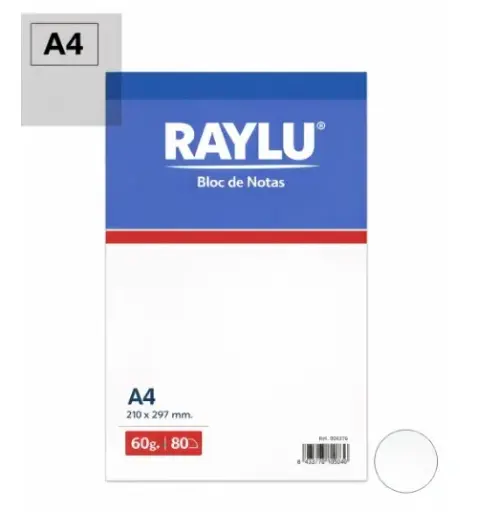 [001117] BLOC NOTAS MICROPERFORADO A4 60 GAMOS 80 HOJAS LISO