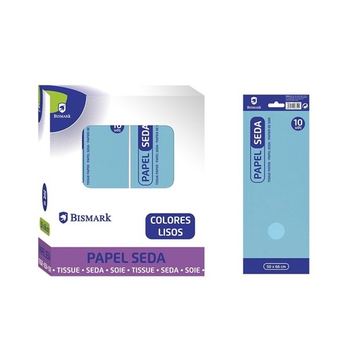 [600153] PAPEL DE SEDA LISO AZUL CELESTE – BOLSA 10 HOJAS