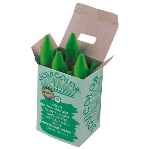 [649417] CERAS JOVICOLOR VERDE CLARO · ESTUCHE 12 UDS · NO MANCHAN · SIN OLORES · MUY RESISTENTES · TRAZO SUAVE