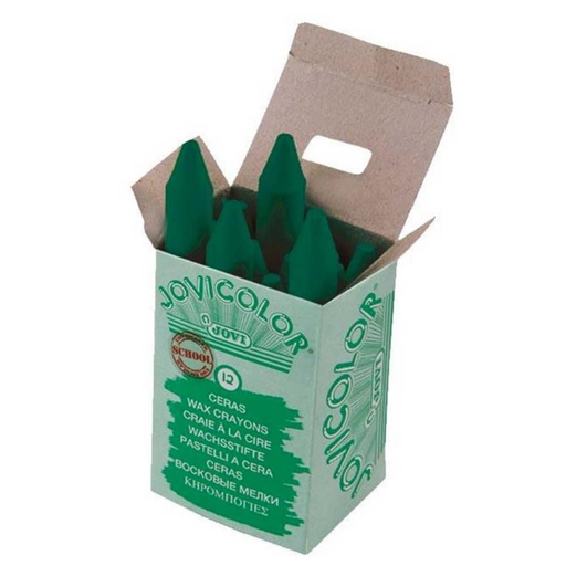 [649425] CERAS JOVICOLOR VERDE OSCURO · ESTUCHE 12 UDS · NO MANCHAN · SIN OLORES · MUY RESISTENTES · TRAZO SUAVE